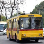 Стандартне пофарбування тролейбусів Skoda 14Tr в тролейбусному депо Львова